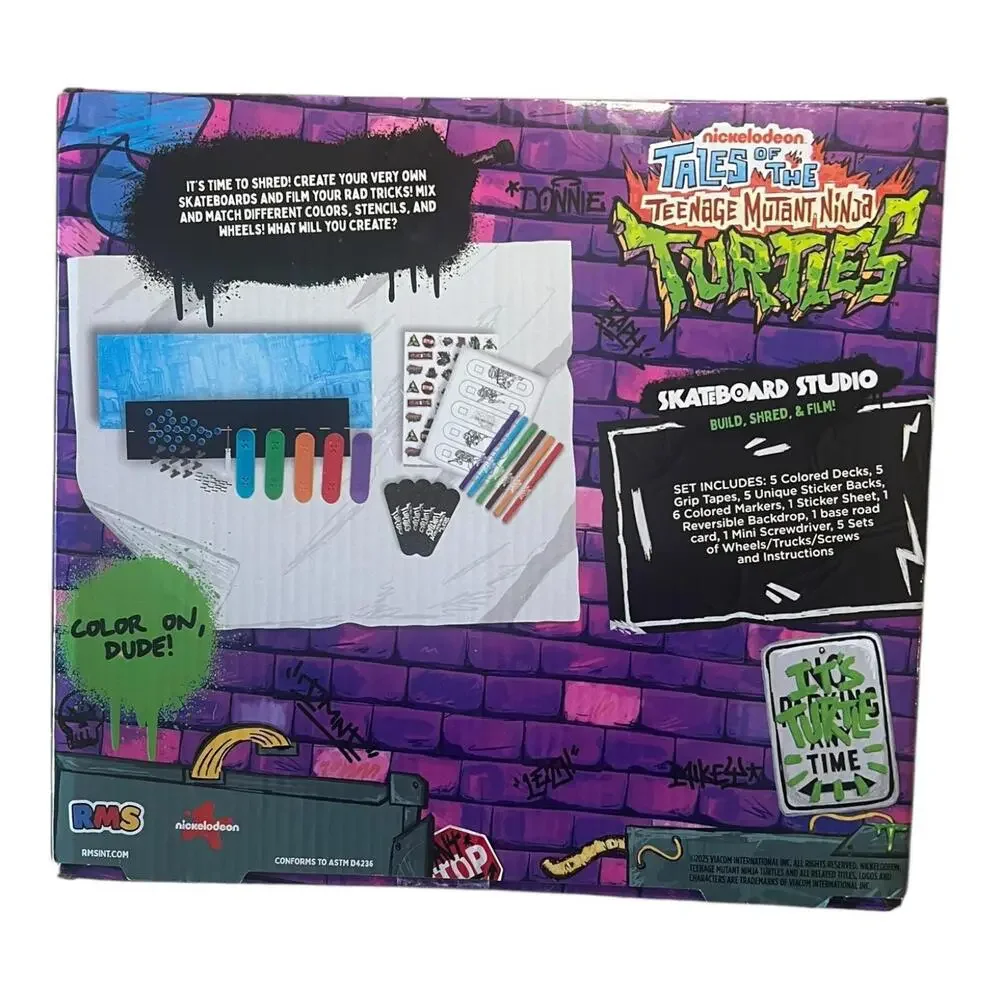 Teenage Mutant Ninja Turtles Skate Board Studio 7 Colored pencil & Sticker Sheet